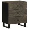 vidaXL Bedside Cabinet Black 50x33x62 cm Solid Wood Mango