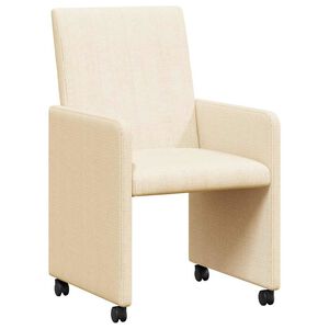 vidaXL Dining Chairs with Wheels 2 pcs Cream 57 x 66 x 94 cm