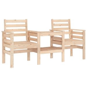 vidaXL Garden Bench with Table 2-Seater Solid Wood Pine