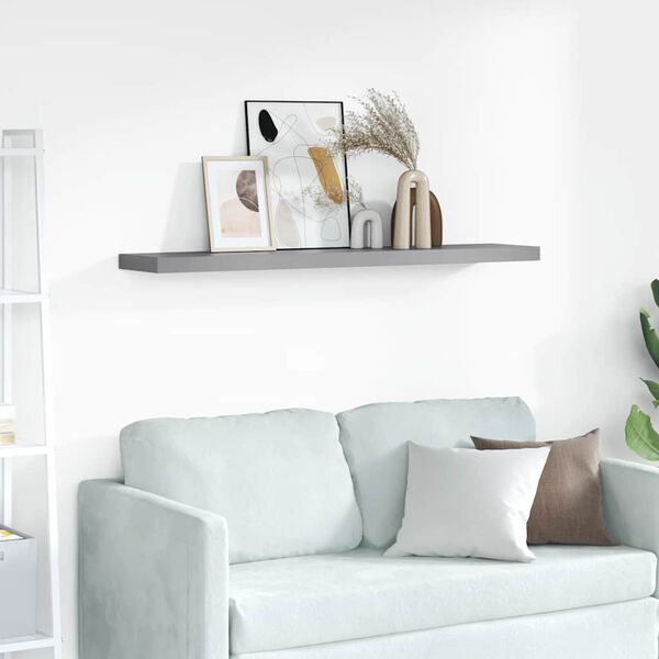 vidaXL Floating Wall Shelf Grey 120x23.5x3.8 cm MDF