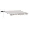 vidaXL Manual Awning Frame with LEDs Light Grey and White 3 x 2.5 m