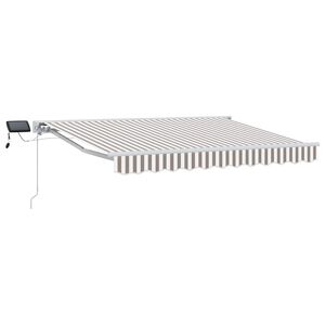 vidaXL Manual Awning Frame with LEDs Light Grey and White 3 x 2.5 m