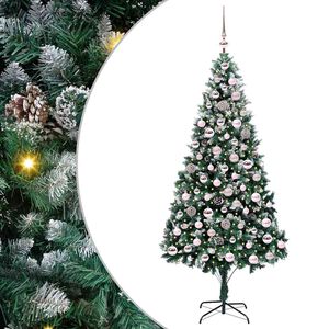 vidaXL Artificial Christmas Tree with 300 LEDs with Stand Green 210 cm