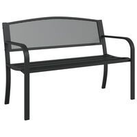 vidaXL Garden Bench 119 cm Black Steel