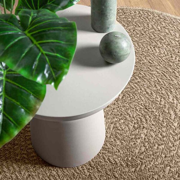 vidaXL Rug ZIZUR Beige &Oslash; 120 cm Jute Look Indoor and Outdoor
