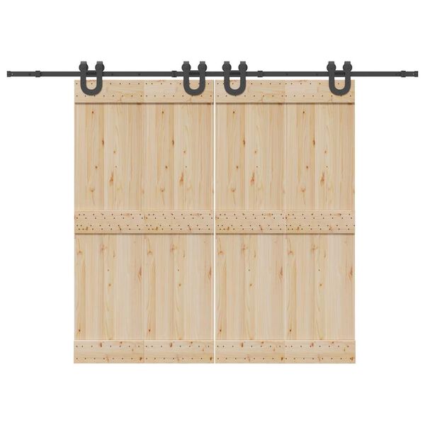 vidaXL Sliding Door Hardware Kit 366 cm Steel Black