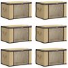vidaXL Storage Box with Transparent Side Window 6 pcs Cream