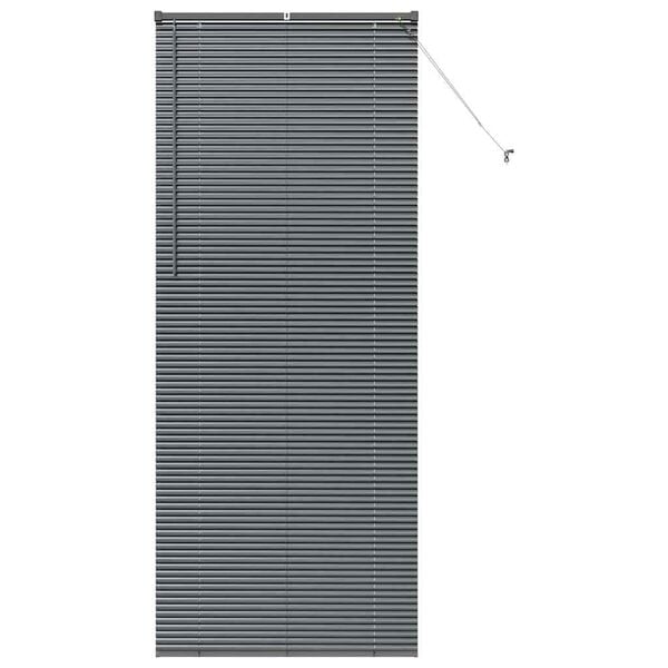 vidaXL Window Blind with Curtains Manual Dark grey Aluminium