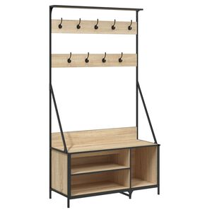 vidaXL Clothes Rack with Shoe Storage Sonoma Oak 100x41x184 cm