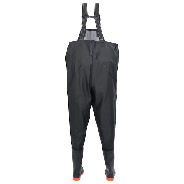 vidaXL Chest Waders with Boots Black Size 42