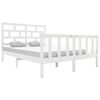 vidaXL Bed Frame without Mattress White Solid Wood 140x200 cm (810083+814195)