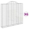 vidaXL Arched Gabion Baskets 6 pcs 200x30x180/200 cm Galvanised Iron