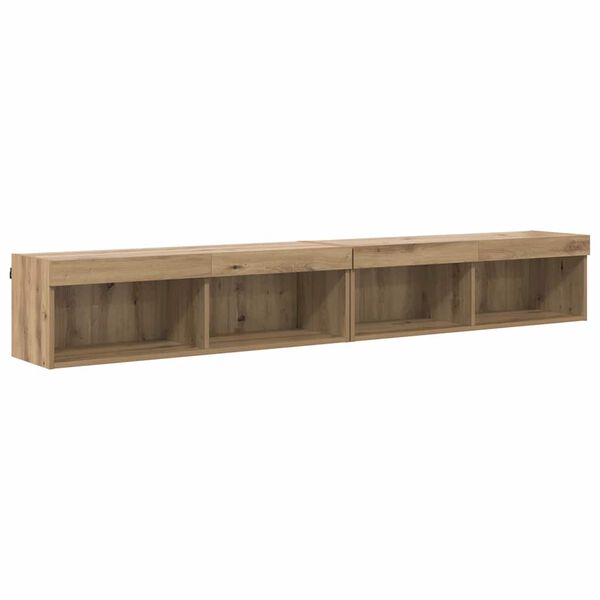vidaXL TV Wall Cabinets Panama 2 pcs Artisan Oak 100 x 30 x 30 cm
