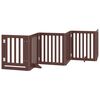 vidaXL Dog Gate with Door Foldable 12 Panels Brown 600 cm Poplar Wood