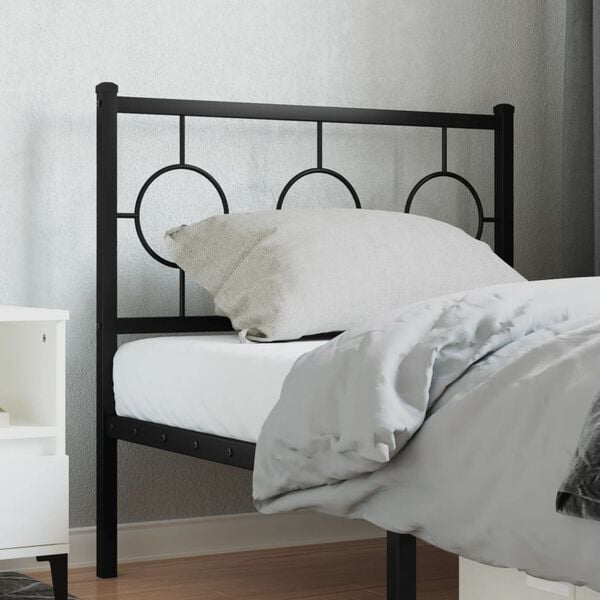 vidaXL Metal Replace Headboard Black 90 cm