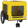 vidaXL Pet Bike Trailer Yellow and Black Oxford Fabric and Iron