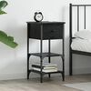 vidaXL Bedside Cabinet Black Oak 33.5 x 36 x 70 cm Solid Reclaim Wood
