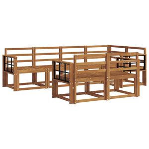 vidaXL Outdoor Sofa Set 7 pcs Natural Solid Acacia Wood