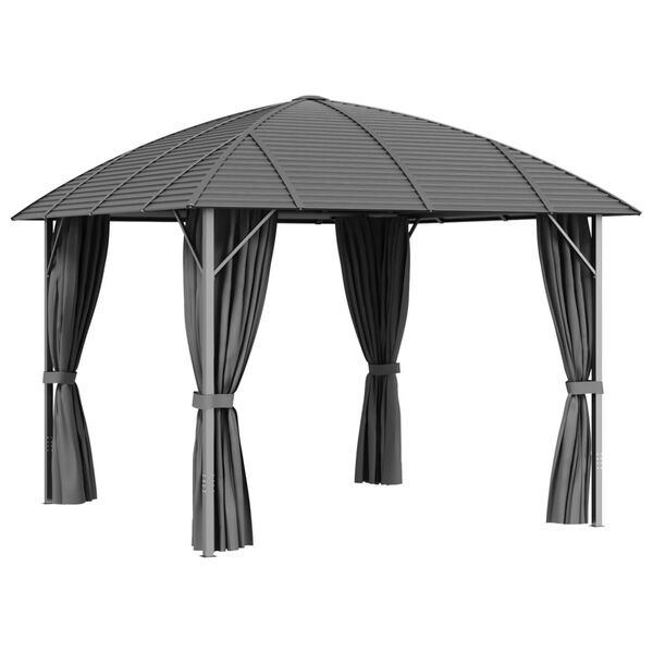 vidaXL Gazebo with Sidewalls&Arch Roof 3x3 m Anthracite