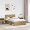 vidaXL Bed Frame Artisian Oak 120 x 190 cm Solid Pine Wood