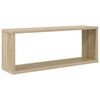 vidaXL Wall Cube Shelf 4 pcs Sonoma Oak 60x15x23 cm Engineered Wood