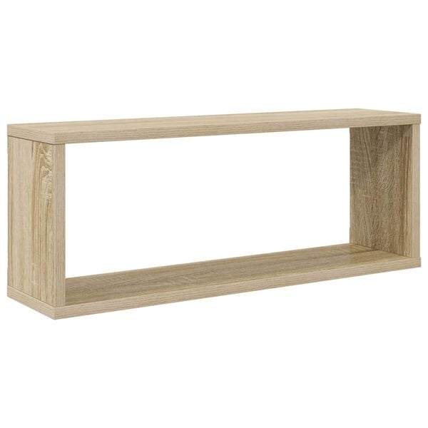 vidaXL Wall Cube Shelf 4 pcs Sonoma Oak 60x15x23 cm Engineered Wood