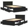 vidaXL Bed Frame with Headboard without Mattress Black 100x200 cm