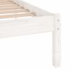 vidaXL Bed Frame without Mattress White Solid Wood 160x200 cm