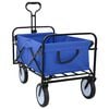 vidaXL Folding Shopping Trolley with Breaks Blue 94 x 53 x 99 cm