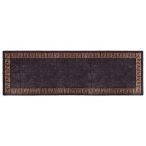 vidaXL Rug Washable 80x300 cm Black and Gold Anti Slip