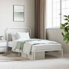 vidaXL Metal Bed Frame without Mattress with Headboard White 107x203cm