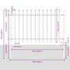 vidaXL Garden Fence 7 pcs Grey 11.9 x 1.2 m Powder-coated Steel