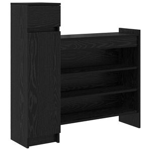 vidaXL Shoe Cabinet 100.5 x 28 x 100 cm Engineered Wood Black Oak