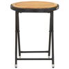 vidaXL Tea Table Black 60 cm Poly Rattan and Solid Acacia Wood