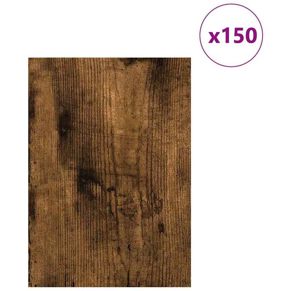 vidaXL Decor Panels 150 pcs Smoked Oak 21 x 30 x 0.27 cm