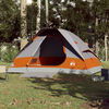 vidaXL Camping Tent Dome 4-Person Grey and Orange Waterproof