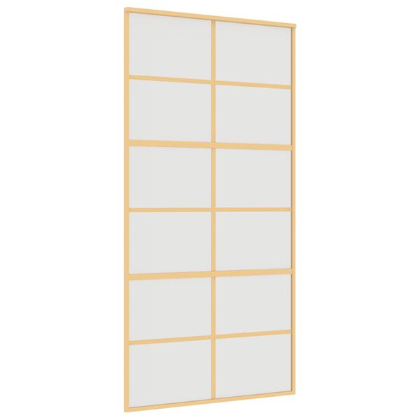 vidaXL Sliding Door Gold 102.5x205 cm Frosted ESG Glass and Aluminium