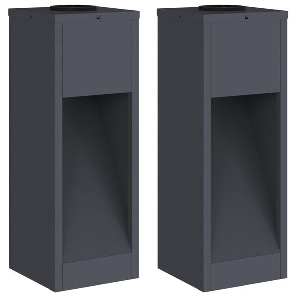 vidaXL Solar Led Pathway Light 2 pcs Anthracite Cold Rolled Steel