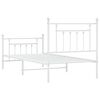 vidaXL Metal Bed Frame without Mattress with Footboard White 80x200cm