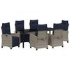 vidaXL Garden Dining Set 7 pcs Grey Poly Rattan