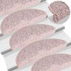 vidaXL Stair Mats 30 pcs 56x17x3 cm Light Pink Half Round