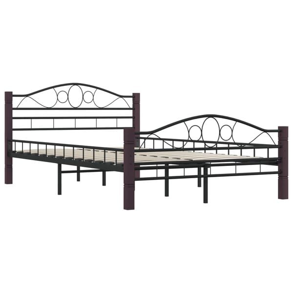 vidaXL Bed Frame without Mattress Black Metal 120x200 cm