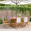 vidaXL Reclining Garden Chairs 6 pcs Blue and White Fabric and Solid Wood