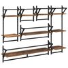 vidaXL Wall Shelf Set 6 pcs Old Wood 100 x 25 x 30 cm Engineered Wood
