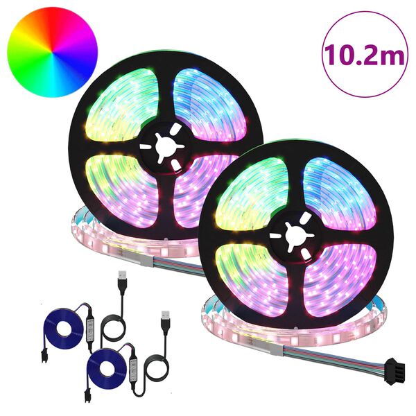 vidaXL LED Strip 4 pcs Black and Transparent 510 x 0.8 x 0.3 cm