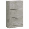 vidaXL Shoe Cabinet Concrete Grey 63x24x103 cm Engineered Wood