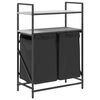 vidaXL Laundry Basket 2 Compartments with Shelves Grey Sonoma