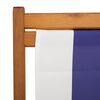 vidaXL Folding Beach Chair Blue and White Solid Wood Eucalyptus and Fabric