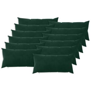 vidaXL Cushion with Pillow HEERLEN 12 pcs Dark Green Velvet