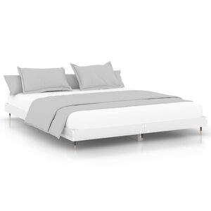 vidaXL Bed Frame without Mattress High Gloss White 200x200 cm